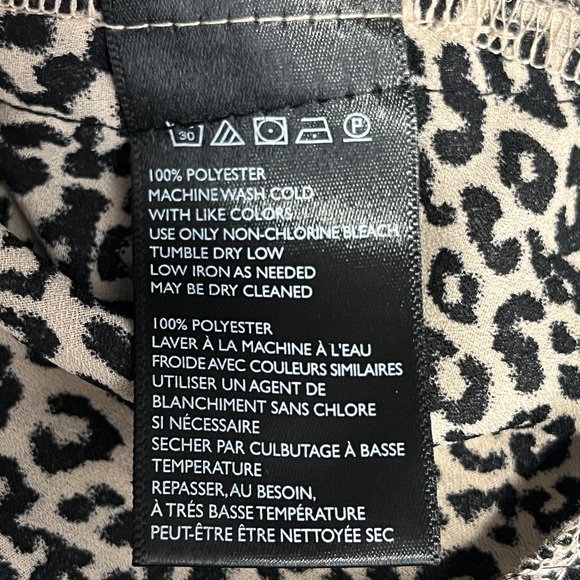 Free People Leopard Print Ruffle Long Sleeve Blouse Large - Picture 10 of 11